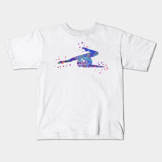 Gymnastics girl Kids T-Shirt by RosaliArt